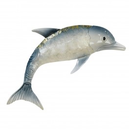 SIGNES GRIMALT Déco Murale Métal : Grand dauphin gris, longueur 51 cm