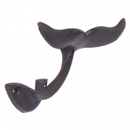 SIGNES GRIMALT Set 2 Crochets Queue de baleine, composition fonte coulée, hauteur 12,50 cm