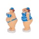SIGNES GRIMALT Figurine Bord de Mer : Set 2 baigneuses Rondes et Tongs, Hauteur 8 cm
