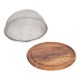 Plateau à fromages en Bois d'olivier avec Cloche en métal, diamètre 21 cm