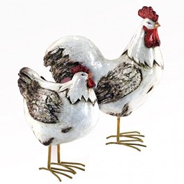 SGRIMALT Set Deux pièces : Duo Poules & Coq Charmants Taille 3, Hauteur 16 cm