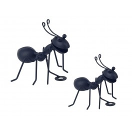 SGRIMALT Set 2 Fourmis murales en métal, Modèle Noir, Longueur 11,50 cm (Grande)