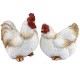 Set Figurines Poule et Coq Assortis, Mod Rustica, H 18 cm