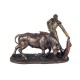 SIGNES GRIMALT Figurine Corrida Résine : Taureau et Torero, Finition Antic Line, Longueur 28 cm