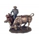 SIGNES GRIMALT Figurine Corrida Résine : Taureau et Torero, Finition Antic Line, Longueur 28 cm
