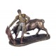 SIGNES GRIMALT Figurine Corrida Résine : Taureau et Torero, Finition Antic Line, Longueur 28 cm