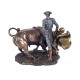SIGNES GRIMALT Figurine Corrida Résine : Taureau et Torero, Finition Antic Line, Longueur 28 cm