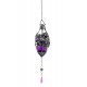 Grande Suspension Métal : Bougeoir Oriental, Violet, Hauteur 100 cm