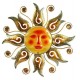 G&S Déco Murale Métal : Soleil décoratif Jaune et Orange, Diam 40 cm