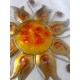 G&S Déco Murale Métal : Soleil décoratif Jaune et Orange, Diam 40 cm