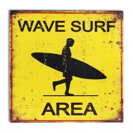 G&S Plaque métal Surf : Wave Surf Area, H 30 cm