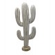 SIGNES GRIMALT Grande Décoration Cactus en Bois – Statue Déco Blanc Patiné et Bois Naturel – Style Bohème & Nature – 51 cm