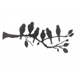 SIGNES GRIMALT Décoration Murale Métal Branche avec Oiseaux – Noir Mat – 100 x 40 cm - Déco Nature Intérieur