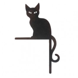 SIGNES GRIMALT Décoration Murale Métal Chat – Noir Patiné – 30 cm – À Poser sur Meuble ou Encadrement de Porte