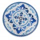 SIGNES GRIMALT Table Mosaïque Ronde 61 cm – Métal Blanc et Céramique Bleue – Table Intérieur/Extérieur 70 cm