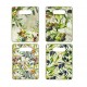 Lot de 4 Planches à Découper en Céramique Motif Olives & Feuillage – 24 x 18 cm – Décor Méditerranéen Vert & Naturel