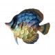 SIGNES GRIMALT Décoration Murale Poisson en Métal 35 cm – Sculpture Murale 3D Multicolore – Déco Marine Relief – 35 x 33 x 2 cm