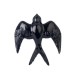 SIGNES GRIMALT Hirondelle Murale en Résine Noir Brillant – Décoration Murale Oiseau Design 3D – 12 x 13,5 x 3,5 cm
