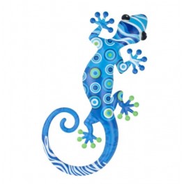SIGNES GRIMALT Grande Décoration Murale Lézard en Métal Bleu 45 cm – Sculpture Murale Design Marin & Contemporain