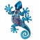 SIGNES GRIMALT Décoration Murale Lézard en Métal Bleu 21 cm – Sculpture Murale Bohème & Design Mandala