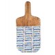 Planche à Découper Bois & Résine Motif Poissons – 30,5 x 15,5 cm – Planche de Cuisine Décor Marin – Design Bleu Naturel
