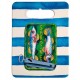 Planche à Découper en Céramique Motif Sardines – Série de 4 – 24 x 18 cm – Décor Marin Rayures Bleu – Design Cuisine Bord de Mer