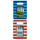 Lot de 4 Planches à Découper en Céramique Motif Sardines – 24 x 18 cm – Décor Marin Rayures Bleu & Rouge – Cuisine Bord de Mer