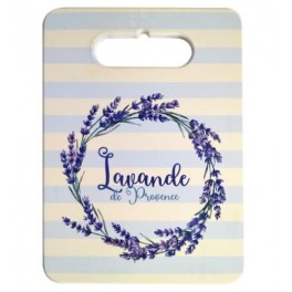 Planche à Découper en Céramique “Lavande de Provence” – Série de 4 – 24 x 18 cm – Décor Floral Violet & Rayures Bleu/Beige