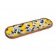 Plateau de Service 44 cm Motif Citrons – Plateau Rectangulaire Bois & Résine – Décor Agrumes Jaune & Bleu – 44 x 14 x 2 cm