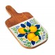 Planche à Découper Motif Citrons – Bois de Manguier & Résine – 30 x 15 cm – Décor Agrumes Jaune Bleu – Collection HappyDko