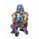 Statue Gorille Design, Collection Ubik, Pop Culture, Bleu, Hauteur 45 cm