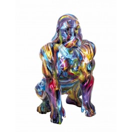 Statue Gorille Design, Collection Ubik, Pop Culture, Bleu, Hauteur 45 cm