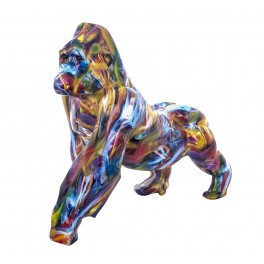 Statue Gorille Design, Collection Ubik, Pop Culture, Bleu, L 57 cm