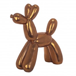 Statuette Design Chien : Le Grand Chien Doré en Ballons gonflables, H 27 cm