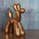 Statuette Design Chien : Le Grand Chien Doré en Ballons gonflables, H 27 cm