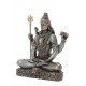 ORIGEN Statuette Bleutée Shiva, Dieu Hindou de la Connaissance Universelle, H 16 cm