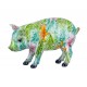 SGRIMALT Statuette Résine Feuillage Vert : Cochon Babe, Collection Botanik, L 23,50 cm