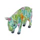 SGRIMALT Statuette Résine Feuillage Vert : Cochon Babe, Collection Botanik, L 23,50 cm