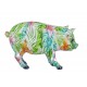 SGRIMALT Statuette Résine Feuillage Vert : Cochon Babe, Collection Botanik, L 23,50 cm
