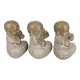 ORIGEN Statuette Zen Ethnique : Set 3 Moines de la Sagesse, Collection KHANBURI, H 19 cm