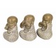 ORIGEN Statuette Zen Ethnique : Set 3 Moines de la Sagesse, Collection KHANBURI, H 19 cm