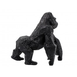SGRIMALT Statuette Gorille XL Noir, Collection Black Rock, Polyrésine Semi-Brillante, L 43 cm