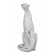 SGRIMALT Statuette Grande panthère Design, Modèle Assis, Blanc et Effet Marbré, H 40 cm