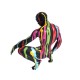 Statue Design Athlète, Modèle Pop Art et Coulées de Peinture, Hauteur 20 cm