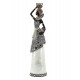 ORIGEN Statuette Grande Africaine Debout et Robe nacrée, Collection Afrikana, H 40,5 cm