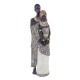 ORIGEN Statuette Couple Africain, Homme et Femme en Robe nacrée, Collection Afrikana, H 32 cm