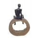 SIGNES GRIMALT Statuette Design : Homme sur Cercle, Men & Stone, H 34 cm
