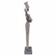 ORIGEN Statuette Grande Africaine Debout et Jarre, Collection Kentan, H 33 cm