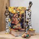 SIGNES GRIMALT Statuette Africaine 1, Robe léopard, Collection Zambia, H 28 cm