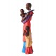 SIGNES GRIMALT Statuette Résine colorée : Africaine et Enfants Massaï, Collection Ethnik, Hauteur 26 cm